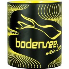 Bodensee Kollektion "Mettnau" - Tasse grün / weiß, Wellen mit Bodensee mein See