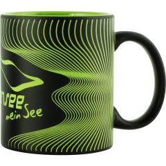Bodensee Kollektion "Mettnau" - Tasse grün / weiß, Wellen mit Bodensee mein See