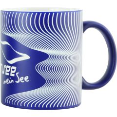 Bodensee Kollektion "Mettnau" - Tasse grün / weiß, Wellen mit Bodensee mein See