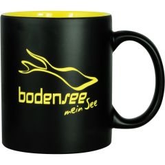 Bodensee Kollektion "Mettnau" - Tasse grün / weiß, Wellen mit Bodensee mein See
