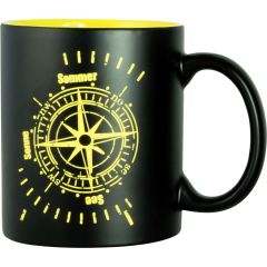 Bodensee Kollektion "Mettnau" - Tasse grün / weiß, Wellen mit Bodensee mein See