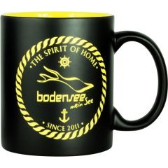 Bodensee Kollektion "Mettnau" - Tasse grün / weiß, Wellen mit Bodensee mein See