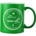 Bodensee Kollektion "Mettnau" - Tasse grün / weiß, Wellen mit Bodensee mein See