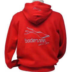 Bodensee Pullover Hoody mit Zipper "Kirchberg", rot, M