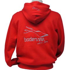 Bodensee Pullover Hoody mit Zipper "Kirchberg", rot, XL