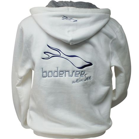 Bodensee Pullover Hoody mit Zipper Kirchberg, weiß, XL